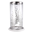 Gsy Decorative Candle Holder- Silver and White Patchwork- 12 Inch Glass