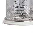 Gsy Decorative Candle Holder- Silver and White Patchwork- 10 Inch Glass