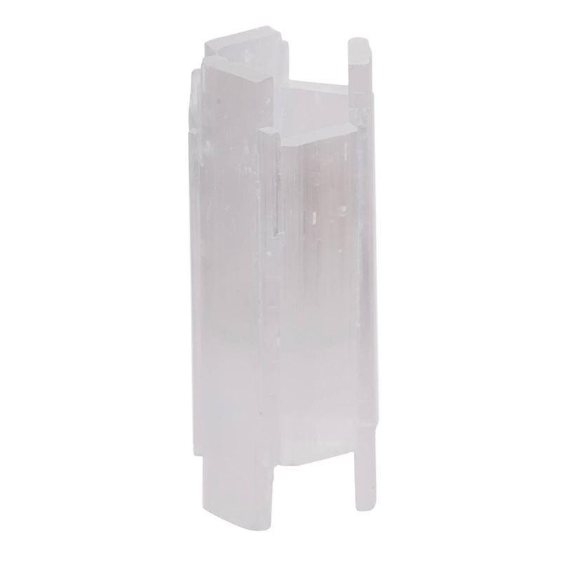Decorative Candle Holder- Coastal White Selenite Stone- 8 Inch