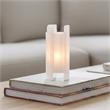Decorative Candle Holder- Coastal White Selenite Stone- 8 Inch