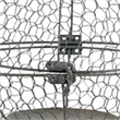 Candle Holder- Pointed Cone Finial on Wired Orb- Gray Metal 26 Inch