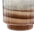 Ibiza Handcrafted Decor Vase- Wood Base- Layered Brown-Gray Glass 9 Inch