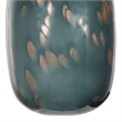 Celina Round Vase- Copper Fleck Details- Iron Neck Blue Glass- 17 Inch