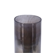 Jane Large Decorative Vase- Steel Base- Layered Blue-Black Glass 13 Inch