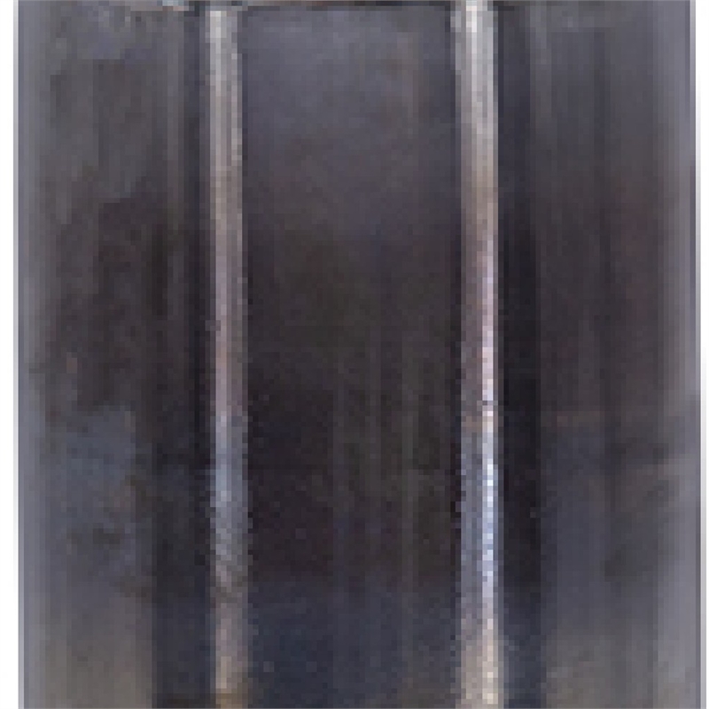 Jane Small Decorative Vase- Steel Base- Layered Blue-Black Glass 11 Inch