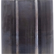 Jane Small Decorative Vase- Steel Base- Layered Blue-Black Glass 11 Inch