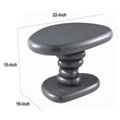 Fory End Table- 22 Inch Asymmetric Stacked Pebble Base- High Gloss Gray