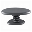 Fory End Table- 30 Inch Asymmetric Stacked Pebble Base- High Gloss Gray