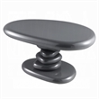 Fory End Table- 30 Inch Asymmetric Stacked Pebble Base- High Gloss Gray