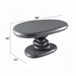 Fory End Table- 30 Inch Asymmetric Stacked Pebble Base- High Gloss Gray