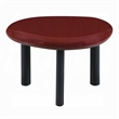 Endy End Table- 21 Inch Asymmetric Red High Gloss- 3 Round Metal Legs