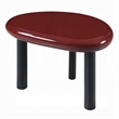 Endy End Table- 21 Inch Asymmetric Red High Gloss- 3 Round Metal Legs