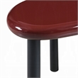 Endy End Table- 21 Inch Asymmetric Red High Gloss- 3 Round Metal Legs