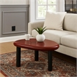 Endy End Table- 21 Inch Asymmetric Red High Gloss- 3 Round Metal Legs