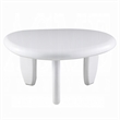 Vayu End Table- 30 Inch Asymmetric- Tri Pebble Legs- High Gloss White