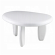 Vayu End Table- 30 Inch Asymmetric- Tri Pebble Legs- High Gloss White