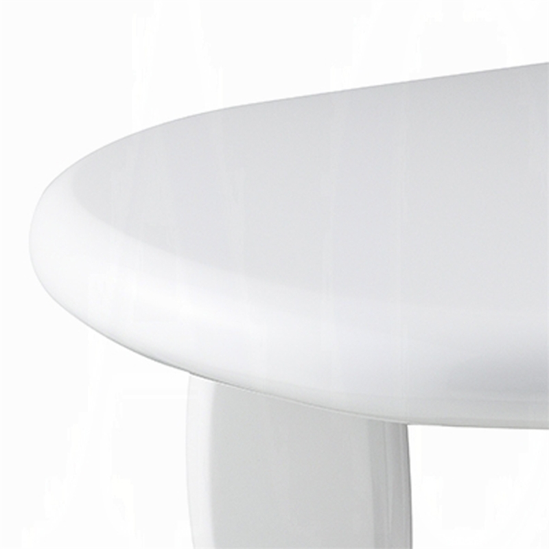 Vayu End Table- 30 Inch Asymmetric- Tri Pebble Legs- High Gloss White
