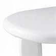 Vayu End Table- 30 Inch Asymmetric- Tri Pebble Legs- High Gloss White