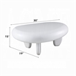 Vayu End Table- 30 Inch Asymmetric- Tri Pebble Legs- High Gloss White