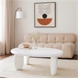 Vayu End Table- 30 Inch Asymmetric- Tri Pebble Legs- High Gloss White