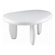 Vayu End Table- 30 Inch Asymmetric- Tri Pebble Legs- High Gloss White