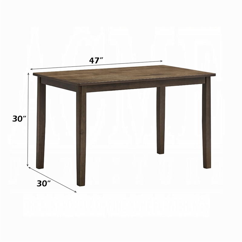Dexy Dining Table- 47 Inch Rectangular Top- Farmhouse Walnut Brown