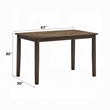 Dexy Dining Table- 47 Inch Rectangular Top- Farmhouse Walnut Brown