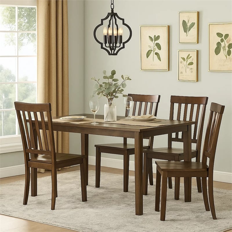 Dexy Dining Table- 47 Inch Rectangular Top- Farmhouse Walnut Brown
