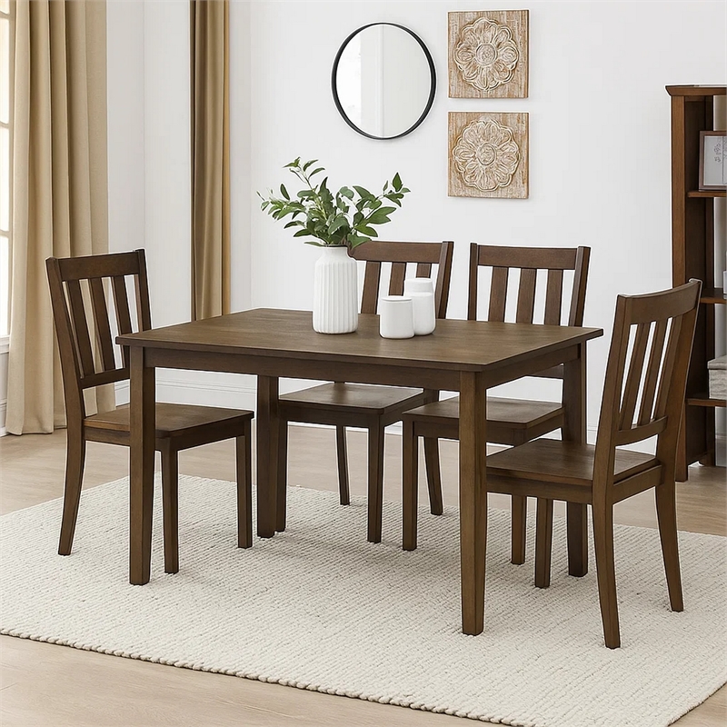 Dexy Dining Table- 47 Inch Rectangular Top- Farmhouse Walnut Brown