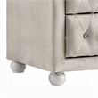 Rex Nightstand- 2 Drawers- Classic Crystal Tufted Beige Upholstery