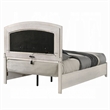 Remy Queen Size Bed with LED Headboard- 2 Bottom Drawers- Antique White