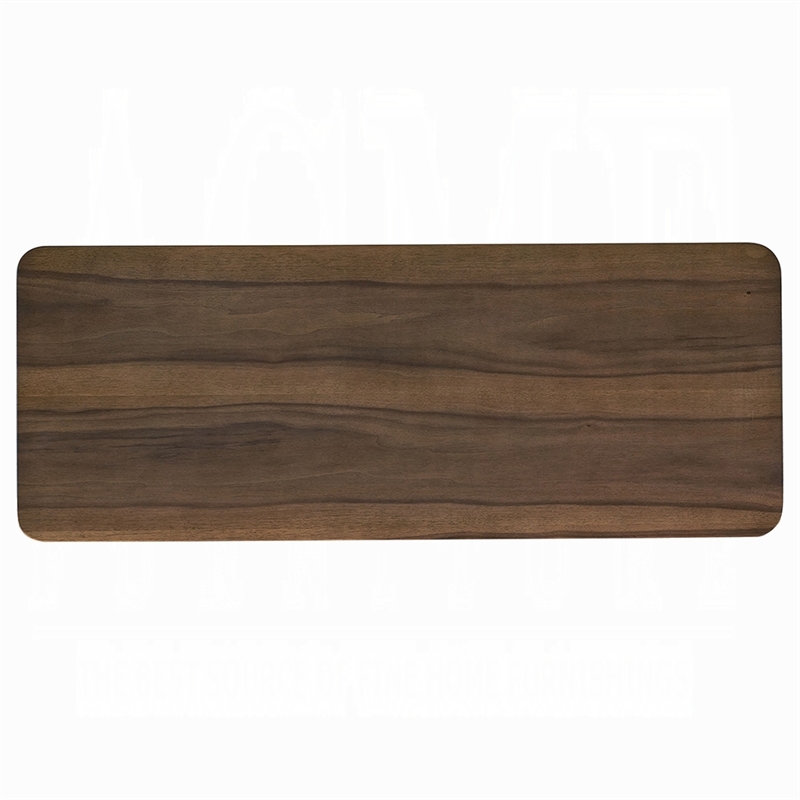 Fexy Sofa Console Table- 48 Inch Top with Lower Shelf- Walnut Brown