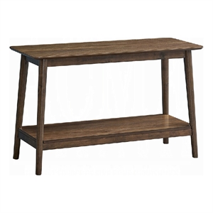 Fexy Sofa Console Table- 48 Inch Top with Lower Shelf- Walnut Brown