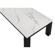 Evie 3pc Coffee and End Table Set- White Faux Marble Top- Black