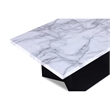 Ady 3pc Coffee and End Table Set- Rectangular White Faux Marble Top- Black