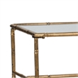 Coffee Table-36 Inch Rectangular Mirror Top-Antique Gold Iron Frame