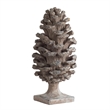 Hazel Pine Cone Accent Decor- 14 Inch Sculpture Polyresin- Gray