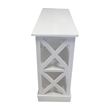 Console Table with 3-Tier Design- X Cutout Sides- White Wood 39 Inch