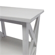 Console Table with 3-Tier Design- X Cutout Sides- White Wood 39 Inch