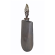 Decorative Bottle with Sculpted Gold Leaf Lid- 23 Inch Gray Glass
