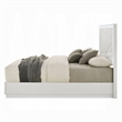 Esy Queen Size Storage Bed with LED Headboard- USB Ports- White and Silver