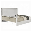 Esy Queen Size Storage Bed with LED Headboard- USB Ports- White and Silver