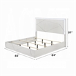 Esy Queen Size Storage Bed with LED Headboard- USB Ports- White and Silver