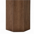 Pery Side End Table- 22 Inch Beige Travertine Stone Top- Walnut Brown