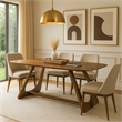 Lery Dining Table- 94 Inch Rectangular Top w Angled Base- Walnut Brown
