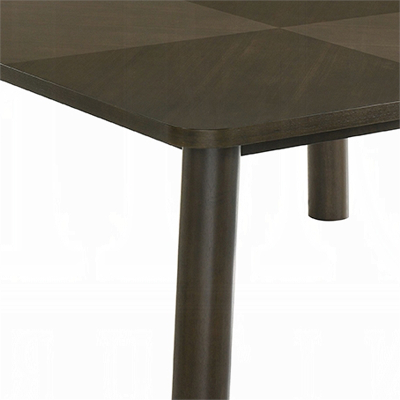 Mery Dining Table- 59 Inch Square Top- Walnut Brown Solid Rubberwood