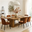 Sery Dining Table- 95 Inch Rectangular Top- Dual Pedestal Base- Brown