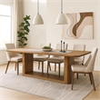Sery Dining Table- 95 Inch Rectangular Top- Dual Pedestal Base- Brown