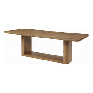 Sery Dining Table- 95 Inch Rectangular Top- Dual Pedestal Base- Brown