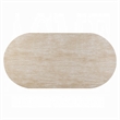 Jory Dining Table- 79 Inch Oval Travertine Paper Top- Beige Wood Finish